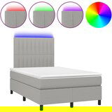 Maison Chic Box spring postelja - Vzmetna postelja z vzmetnico LED sv. siva 120x190 cm blago SL22675, (21904749) | Shoptok.si