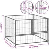 vidaXL kavez za pse srebrni 100 x 100 x 70 cm čelični | shoptok.hr