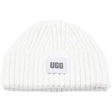 Ugg Kape s šiltom W CHUNKY RIB BEANIE W LOGO Bela