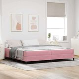 vidaXL Postelja boxspring z vzmetnico Roza 200 x 200 cm Žamet | Shoptok.si