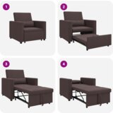  3-u-1 Sofa na razvlačenje tamnosmeđa tkanina | shoptok.hr