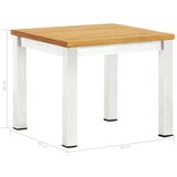  Vrtni bočni stolić 45 x 45 x 38 cm od masivne tikovine i čelika | shoptok.hr