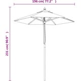  Vrtni suncobran s drvenim stupom boja pijeska 196 x 231 cm | shoptok.hr