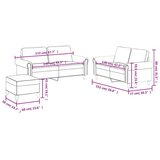 vidaXL 3-dijelni set sofa s jastucima sivi od umjetne kože | shoptok.hr