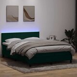 Box Spring krevet s madracem tamno zeleni 160x220 cm baršun | shoptok.hr
