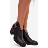Boto Insulated Women's Ankle Boots On Heel From Eco Leather Black Talienne | shoptok.hr