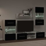 TV jedinice od 5 dijelova s LED rasvjetom Mat crno | shoptok.hr
