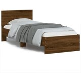 Maison Chic Posteljni okvir - Enojna postelja - Postelja za odrasle z vzglavjem in LED rjavi hrast 90x190 cm-J9540, (21777001) | Shoptok.si