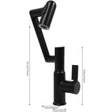 Oem Kuhinjska pipa z vrtljivim izlivačem, LED prikaz temperature, trije načini izhoda vode, konstrukcija iz medenine -črna, (5000140051) | Shoptok.si