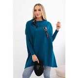 Kesi Oversize sweatshirt with asymmetrical sides marine | shoptok.hr