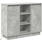 vidaXL Stranska omara z LED osvetlitvijo Beton Siva 90x32x75 cm Inženirski les | Shoptok.si