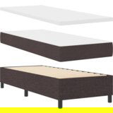  Vzmetnica s škatlo in klopjo temno rjava 80x200 cm tkanina, (22082980) | Shoptok.si
