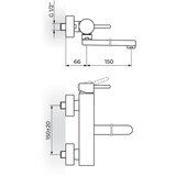 Rosan Zerro baterija za sudoperu – lavabo izliv 150mm JZ32115