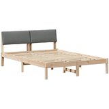  Okvir kreveta smeđe i tamnosivo 150 x 200 cm Masivna borovina | shoptok.hr