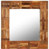 vidaXL Stensko ogledalo iz trdnega predelanega lesa 60x60 cm Cene