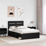  Okvir za krevet Crna 135 x 190 cm Čvrsto borovo drvo | shoptok.hr