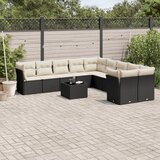 vidaXL 11-dijelni set vrtnih sofa od poliratana s jastucima crni | shoptok.hr