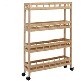  Kuhinjska Kolica s Kotačima Prirodna 60 x 18 x 97 cm Bambus | shoptok.hr