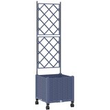 Vrtni saksija s rešetkom i kotačima Siva 40 x 40 x 149 cm PP | shoptok.hr