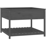 Maison Chic Visoka greda - Greda - Cvetlični Lonec s polico siva 111,5x111,5x81 cm trdna borovina, (21789682) Cene