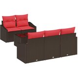  Set sofe 6 kom. 3-Broj sjedala Smeđa i crvena poliratan | shoptok.hr