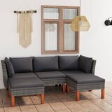 Maison Chic Seti vrtnega pohištva - Vrtna garnitura - Vrtni pohištvo set 5-delna z blazinami poli ratan siva, (21818418) | Shoptok.si