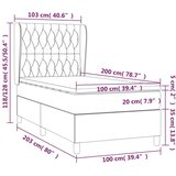 vidaXL Box spring postelja z vzmetnico taupe 100x200 cm blago | Shoptok.si