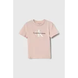 Calvin Klein Jeans Otroška kratka majica roza barva