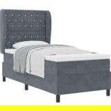 vidaXL Krevet s oprugama i madracem Tamno sivi 90x190 cm Baršun | shoptok.hr