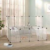 vidaXL Ograda za male živali prozorna 143x107x93 cm PP in jeklo | Shoptok.si