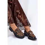 VINCEZA Leather Patent Loafers Leopard | Shoptok.si