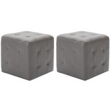 vidaXL tabure 2 kosa siv 30x30x30 cm umetno usnje Cene