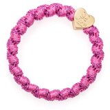By Eloise London Woven Gold Heart Bubblegum Pink gumice za kosu | shoptok.hr