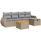  6-dijelni set vrtnih sofa s jastucima bež od poliratana | shoptok.hr