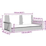 vidaXL Klupa za ljuljanje s jastucima siva 119x56x48 cm poli ratan | shoptok.hr