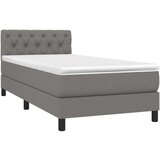  Okvir kreveta s oprugama i madrac tamnosivi 80x200cm od tkanine | shoptok.hr