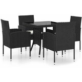  5-dijelni vrtni blagovaonski set od poliratana crni | shoptok.hr
