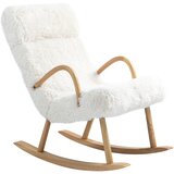 HOMCOM zibajoči stol poliester, pena 58D x 104–114Š x 96–109V cm Bela, (5000242936) | Shoptok.si
