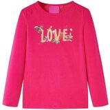 vidaXL Otroška majica z dolgimi rokavi napis love živo roza 92 Cene