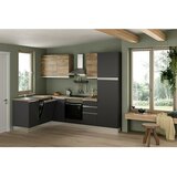 Marinelli Cucine Montažna kutna kuhinja Ametista (Š x D: 270 x 160 cm, Antracit/orah, S električnim uređajima, Sudoper na lijevoj strani) | shoptok.hr