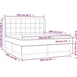  Krevet box spring s madracem LED crni 160x200 cm od tkanine | shoptok.hr