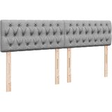 vidaXL Okvir kreveta s madracima svijetlosivi 200x200cm od tkanine | shoptok.hr