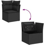 vidaXL Vrtna sedežna garnitura 10-delna z blazinami črn poli ratan | Shoptok.si