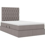  Krevet S LED lampica s pohranom Sivo-smeđa 120 x 200 cm tkanina | shoptok.hr
