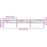  Vrtna ograda s vrhom koplja Čelik 537x60 cm Crna | Eponuda.com