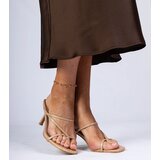 Gemre Beige elegant heeled mules Kapilon | Shoptok.si