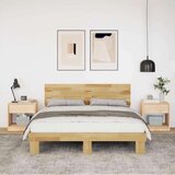  Okvir kreveta uzglavljem bez madraca 160x200 cm puno drvo hrast | shoptok.hr