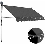 Tenda na ručno uvlačenje s LED svjetlima 300 cm antracit | Eponuda.com