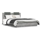 vidaXL Okvir kreveta s uzglavljem LED siva boja betona 120 x 200 cm | shoptok.hr