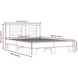 vidaXL Posteljni okvir črn 140x200 cm inženirski les in kovina | Shoptok.si
